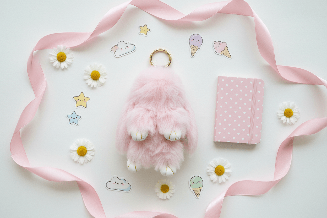 Cute Rabbit/Bunny Pom Pom Key Chain KC0225 - 5 - Bows