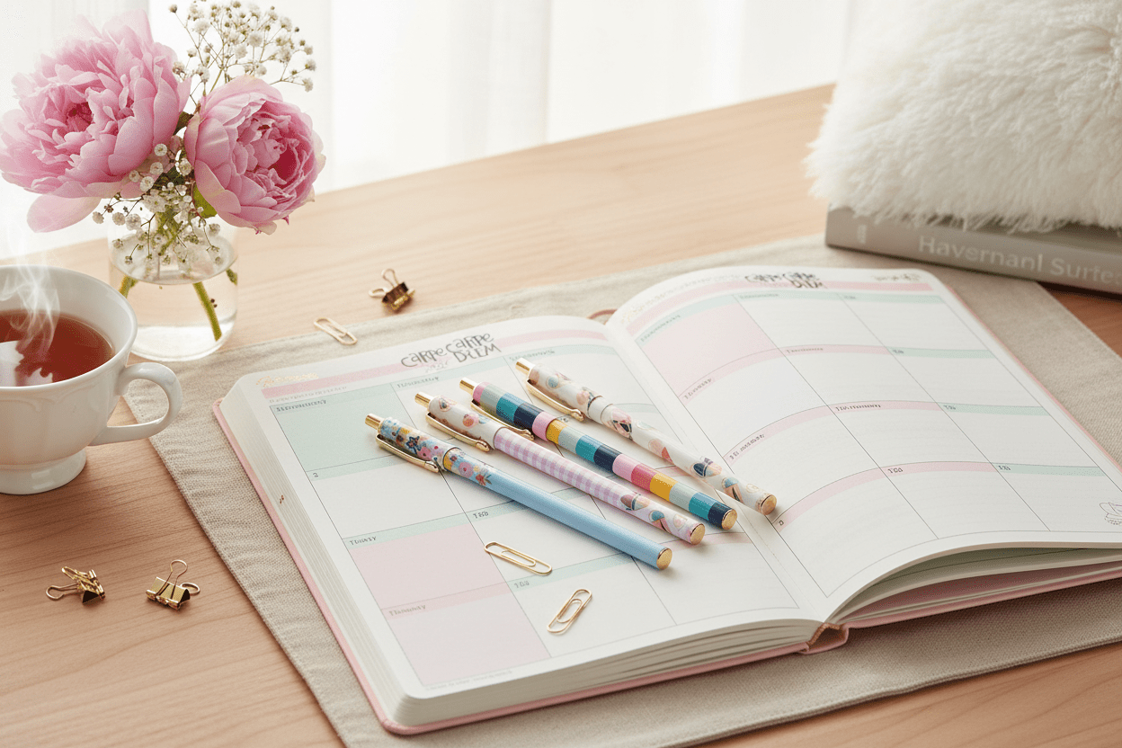 Hearts Ball Point Pen 4 Pack Carpe Diem - Bows