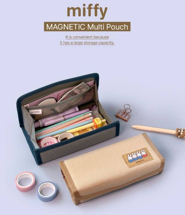 Miffy Magnetic Multi Pouch – Foldable Pencil & Acc Case - Bows