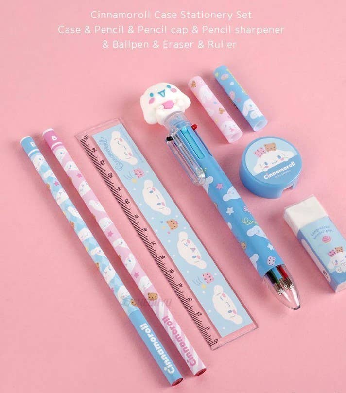Sanrio Pencil, Pen School Office Stationery Case Set - Bows