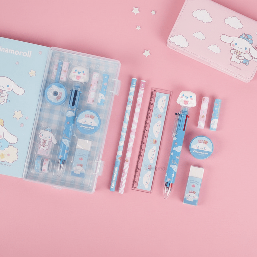 Sanrio Pencil, Pen School Office Stationery Case Set - Bows