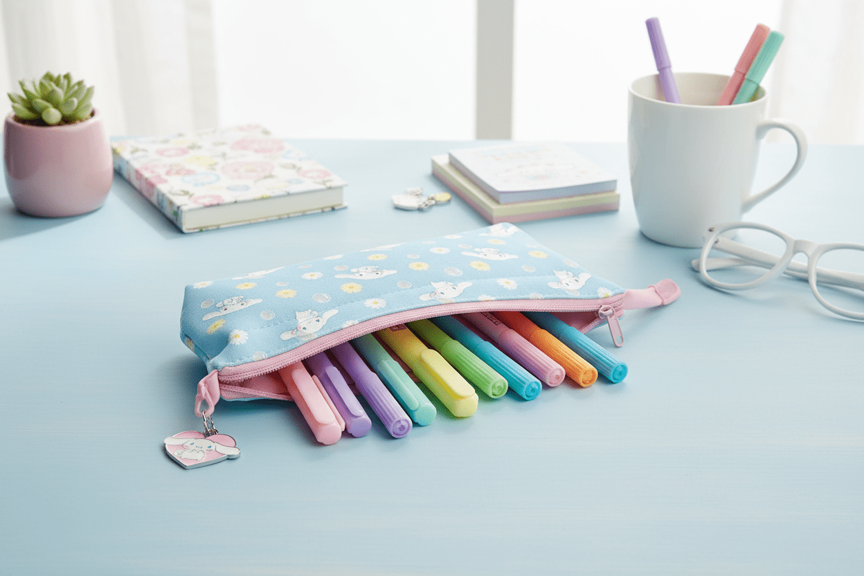 Sanrio Sweet Daisies Cinnamoroll™ Charmed Pencil Pouch - Bows